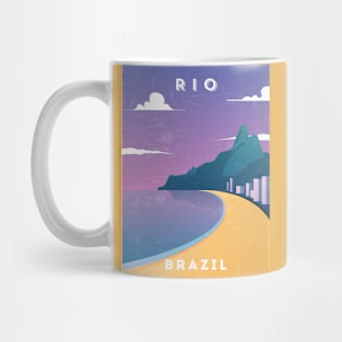 Rio/Rio de Janeiro, Brazil - Retro travel minimalist poster Mug
